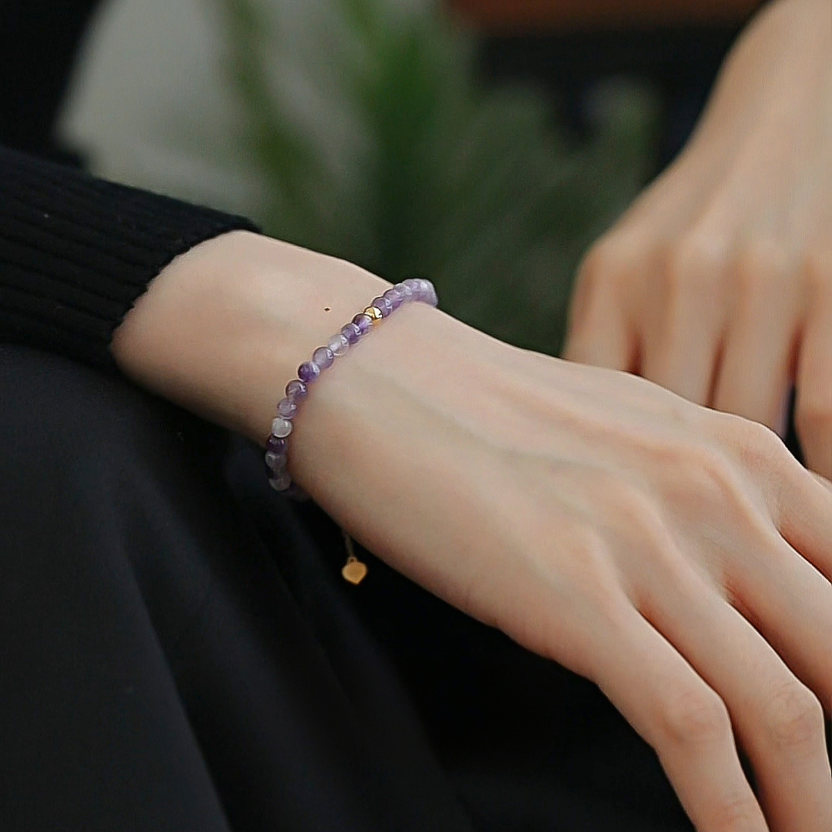 18K Gold Bead Amethyst Bracelet 3 18K Gold Bead Amethyst Bracelet 3