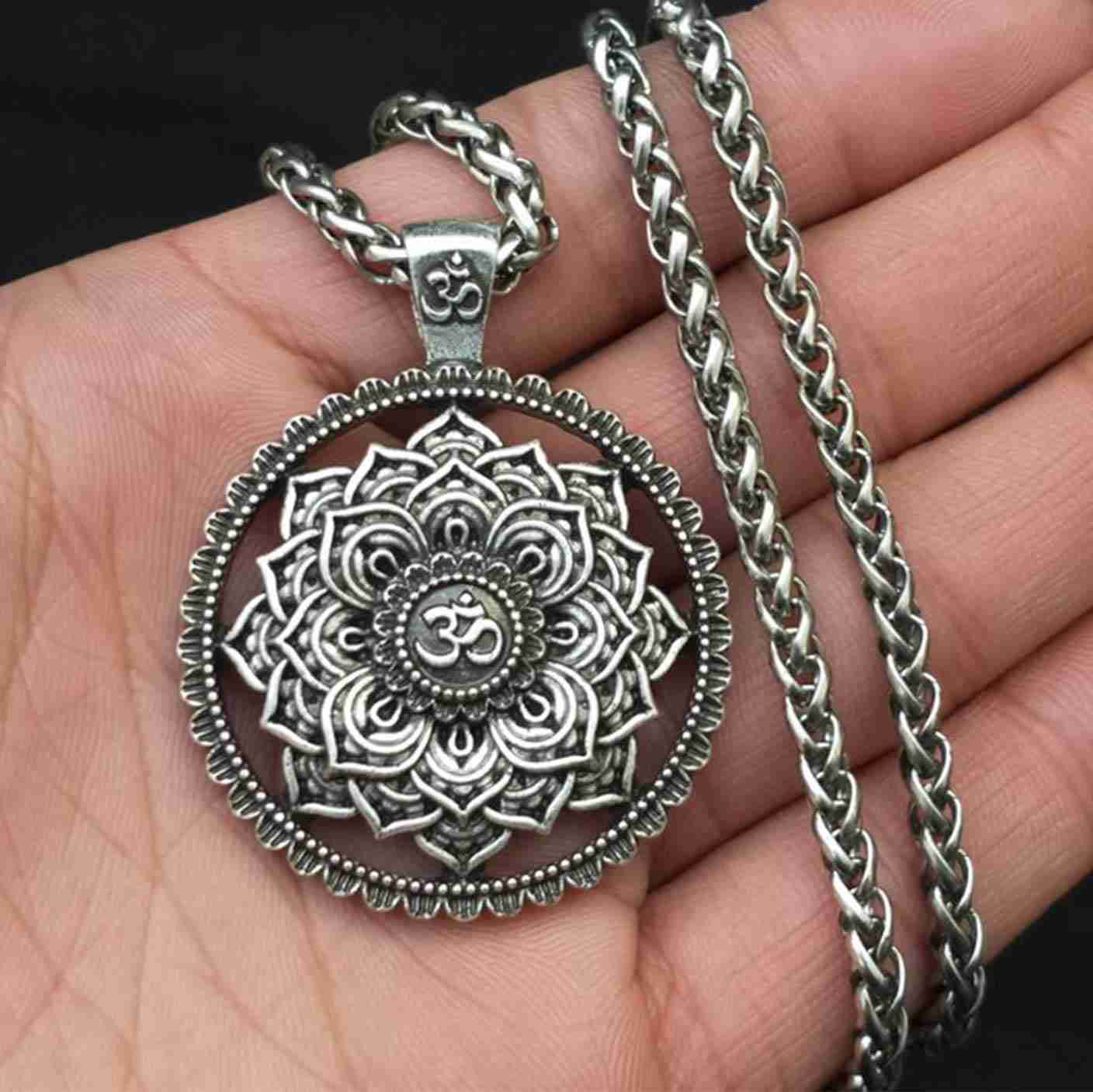 Lotus Necklace Pendant - Mandala Spirituality