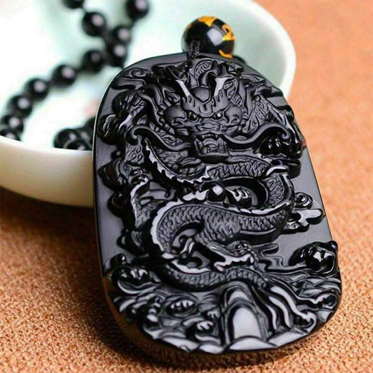 Dragon Obsidian Necklace - Not Afraid of Anyone