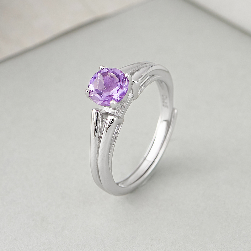 Amethyst Ring Sterling Silver Gemstone Jewelry