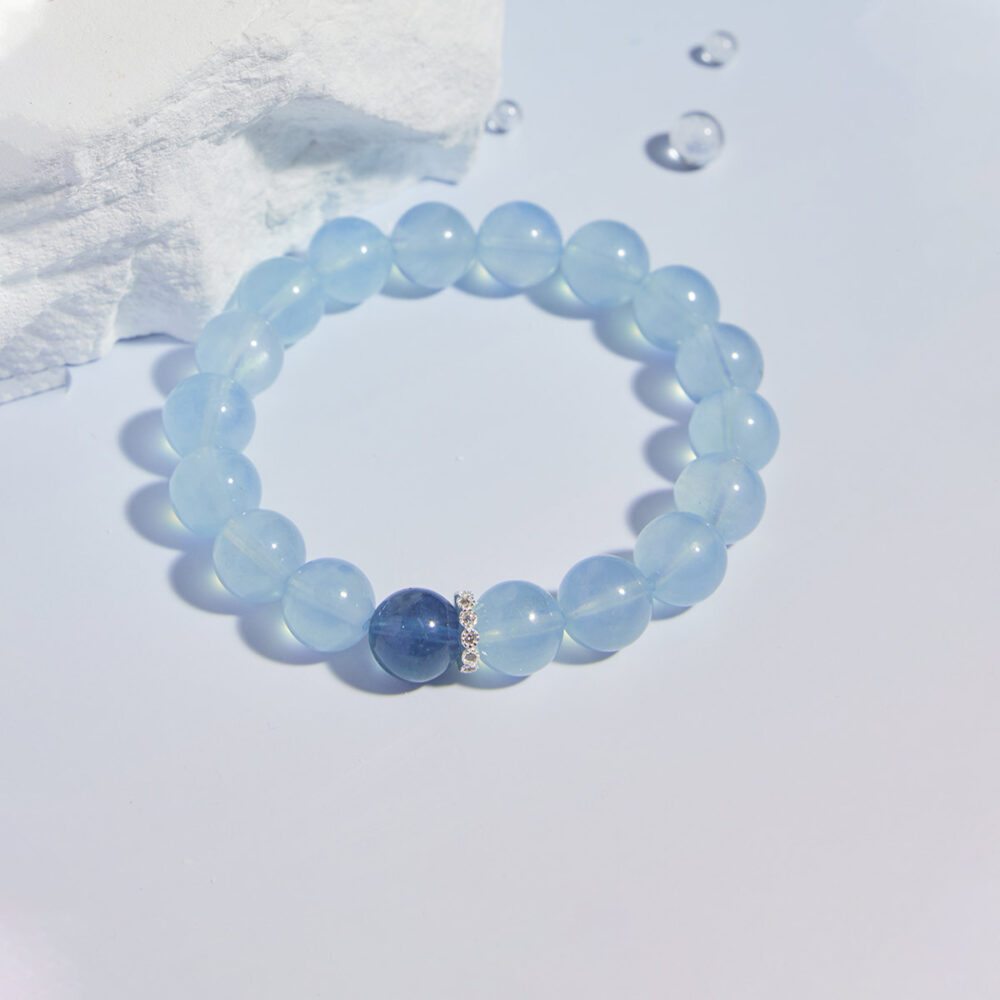 Aquamarine Bracelet Ocean Heart Design 1
