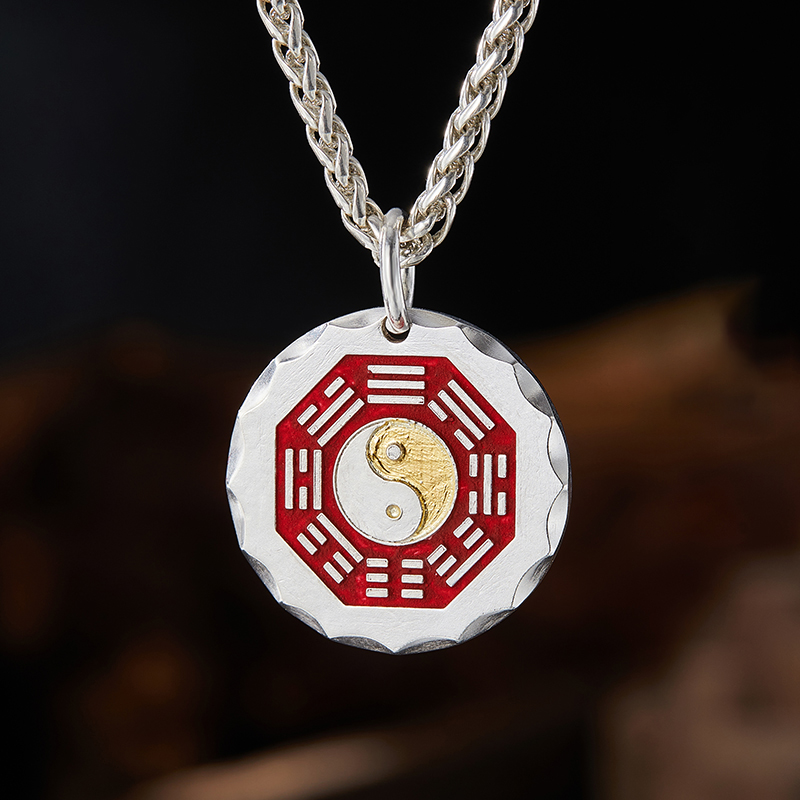Feng Shui Necklace Taoism Pendant - Bagua Protection Mantra