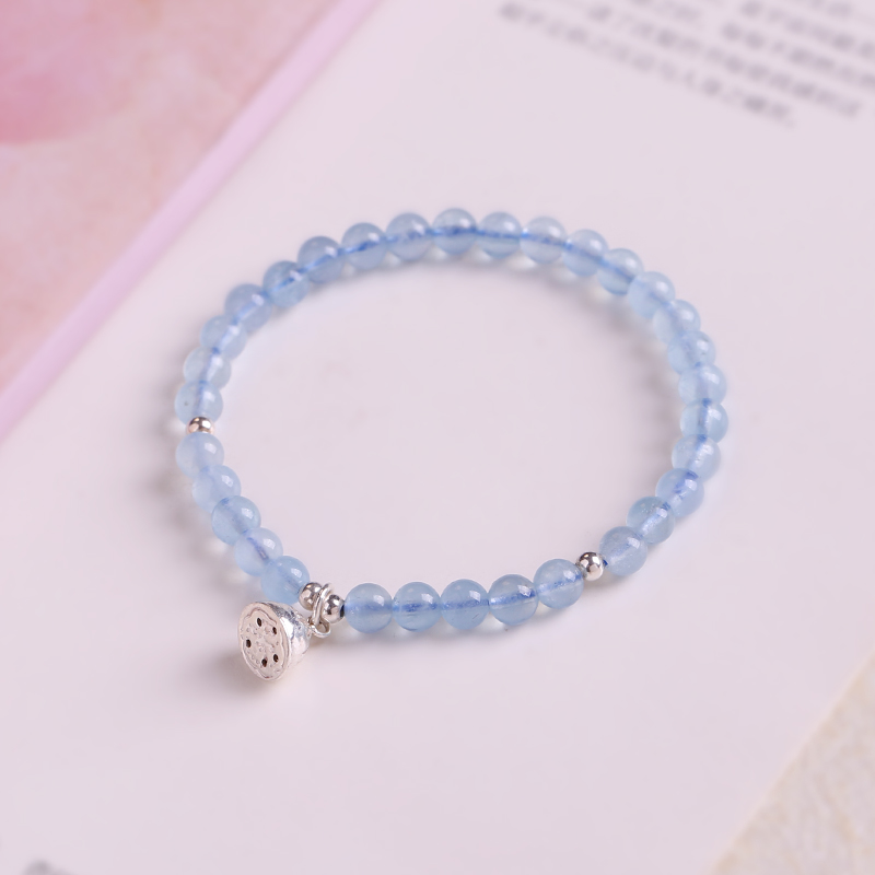 Ice Aquamarine Bracelet lotus seed head 2 Ice Aquamarine Bracelet Lotus Seed Head 2
