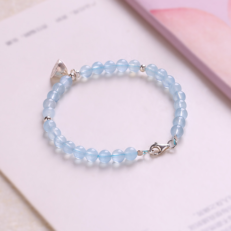 Ice Aquamarine Bracelet | lotus seed head
